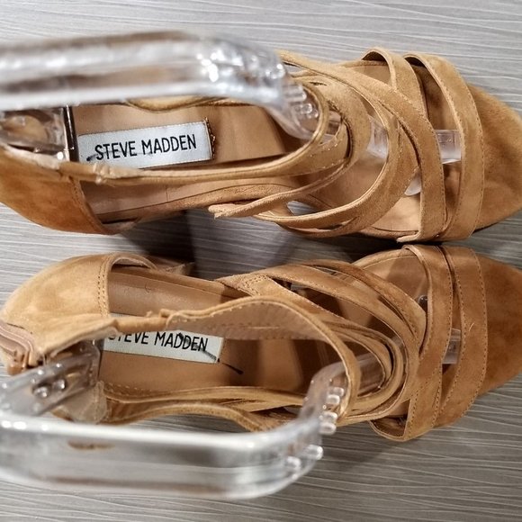 Steve Madden July Cage Sandal, Tan Suede, Womens Size 8.5 M - Picture 8 of 9